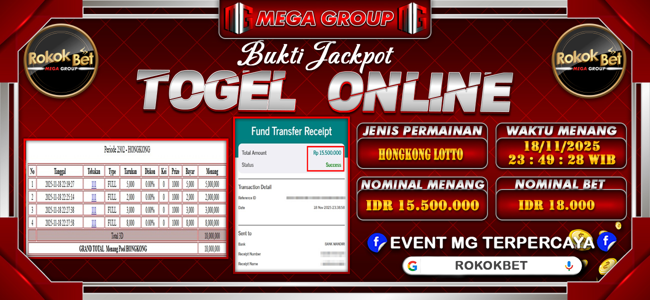 Bukti JP situs Rokokbet hari Rabu, 19 November 2025