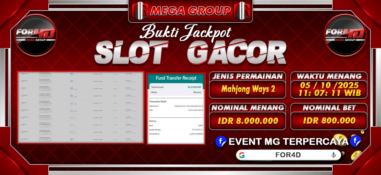 Bukti JP situs For4D hari Minggu, 05 Oktober 2025