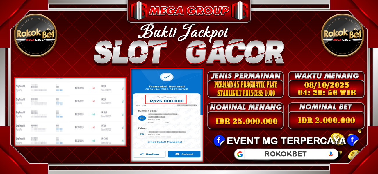 Bukti JP situs Rokokbet hari Rabu, 08 Oktober 2025