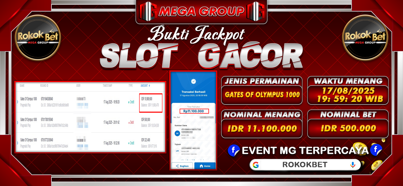 Bukti JP situs Rokokbet hari Minggu, 17 Agustus 2025