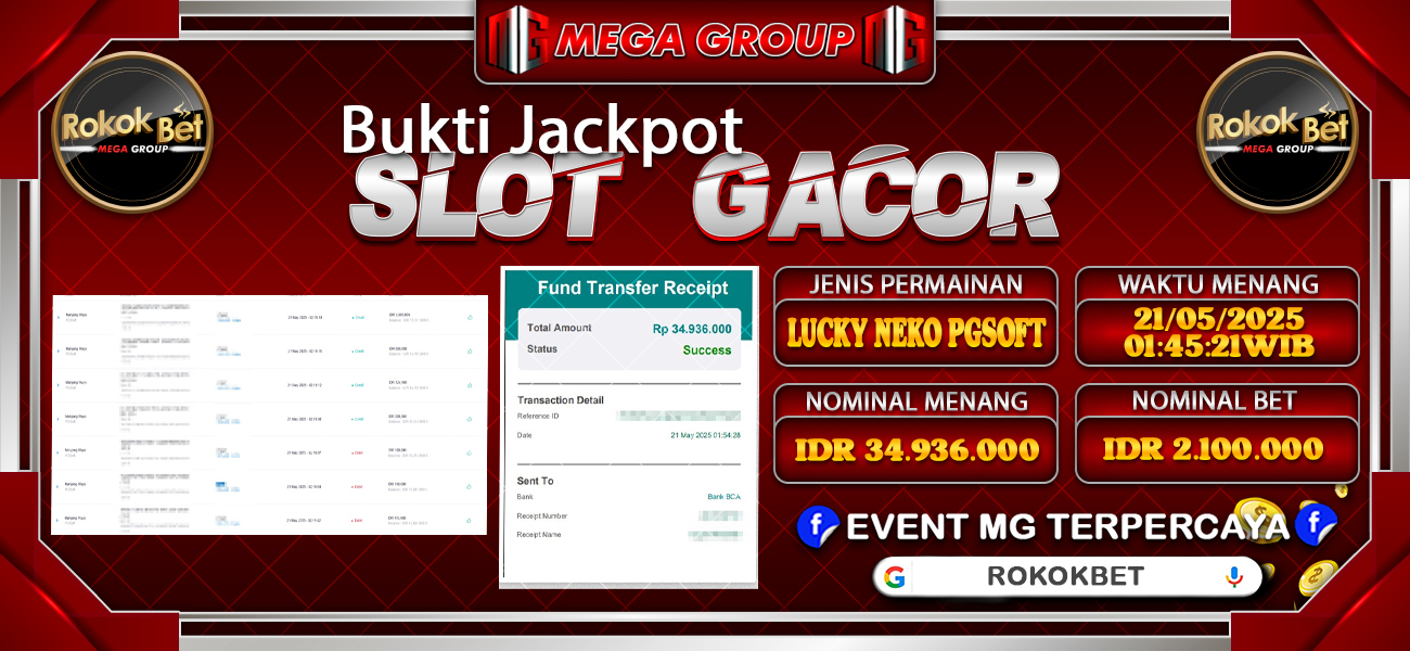 Bukti JP situs Rokokbet hari Rabu, 21 Mei 2025