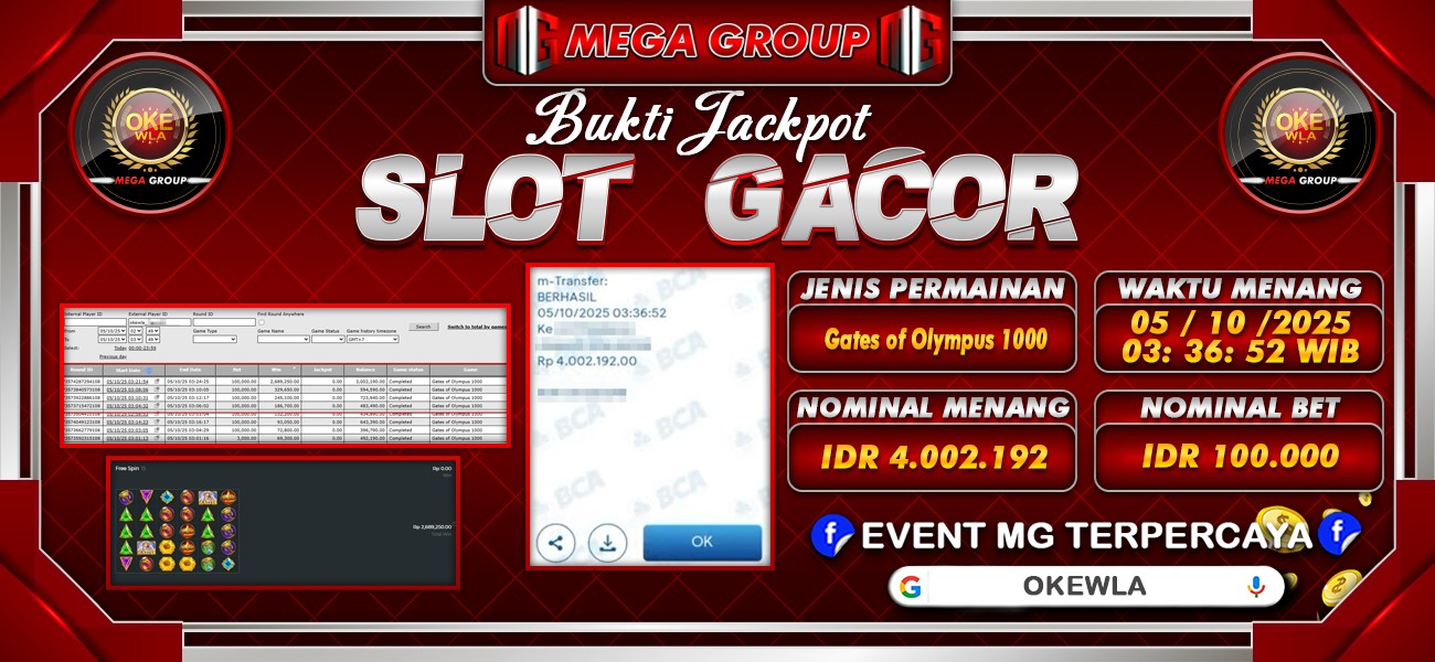 Bukti JP situs Okewla hari Minggu, 05 Oktober 2025