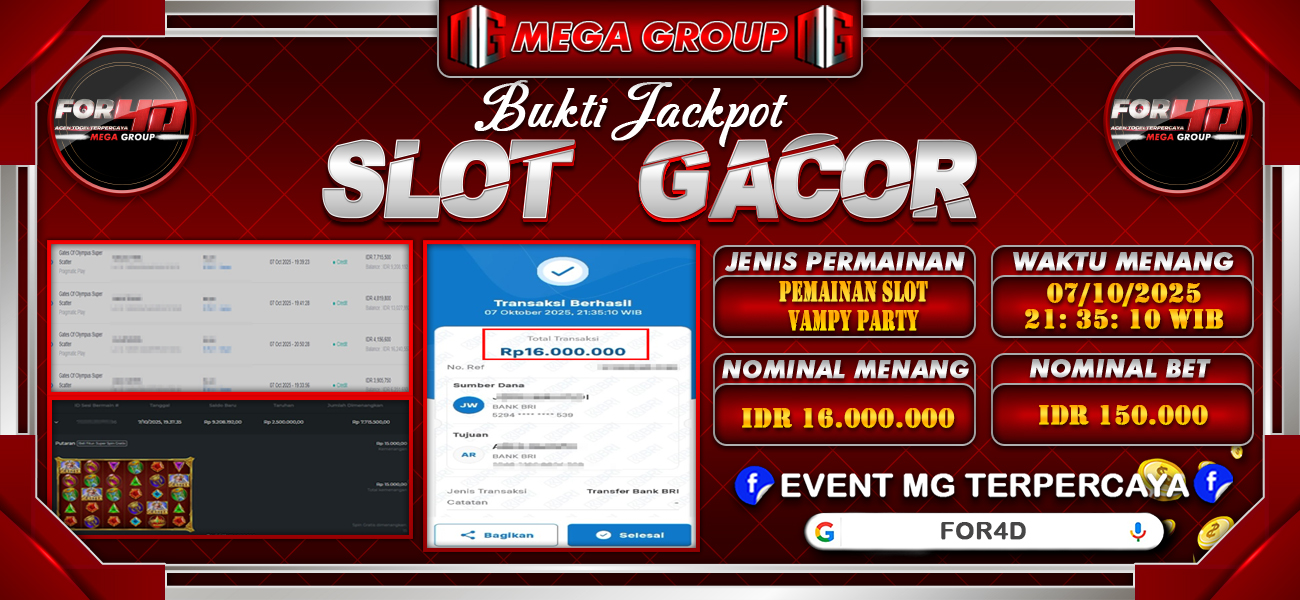 Bukti JP situs For4D hari Rabu, 08 Oktober 2025