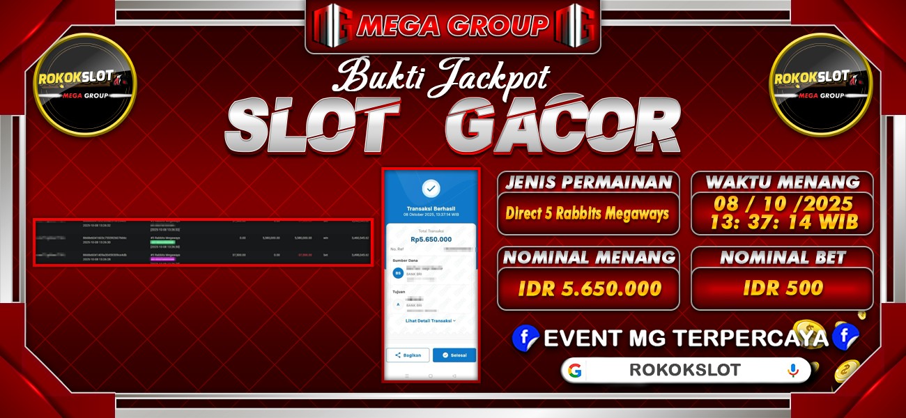 Bukti JP situs Rokokslot hari Rabu, 08 Oktober 2025