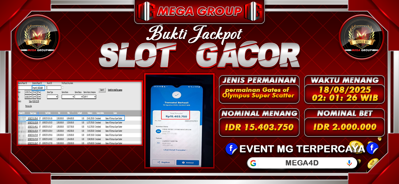 Bukti JP situs Mega4D hari Selasa, 19 Agustus 2025