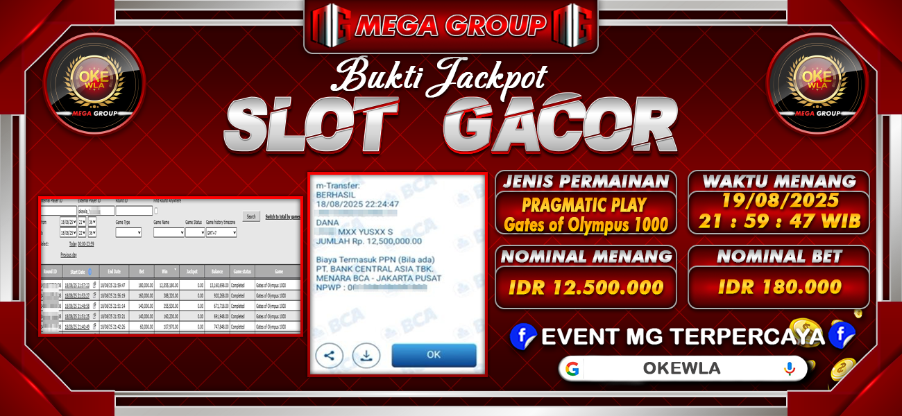 Bukti JP situs Okewla hari Selasa, 19 Agustus 2025