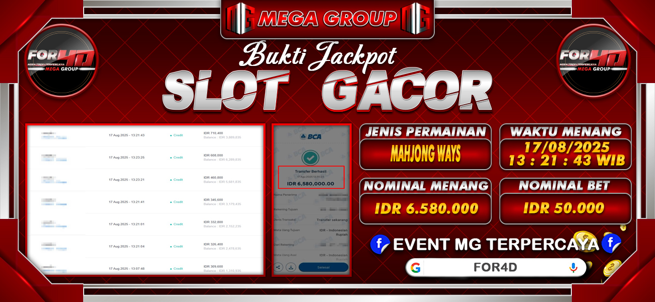 Bukti JP situs For4D hari Minggu, 17 Agustus 2025