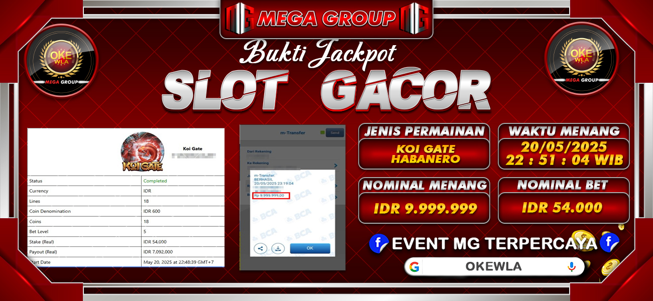 Bukti JP situs Okewla hari Rabu, 21 Mei 2025