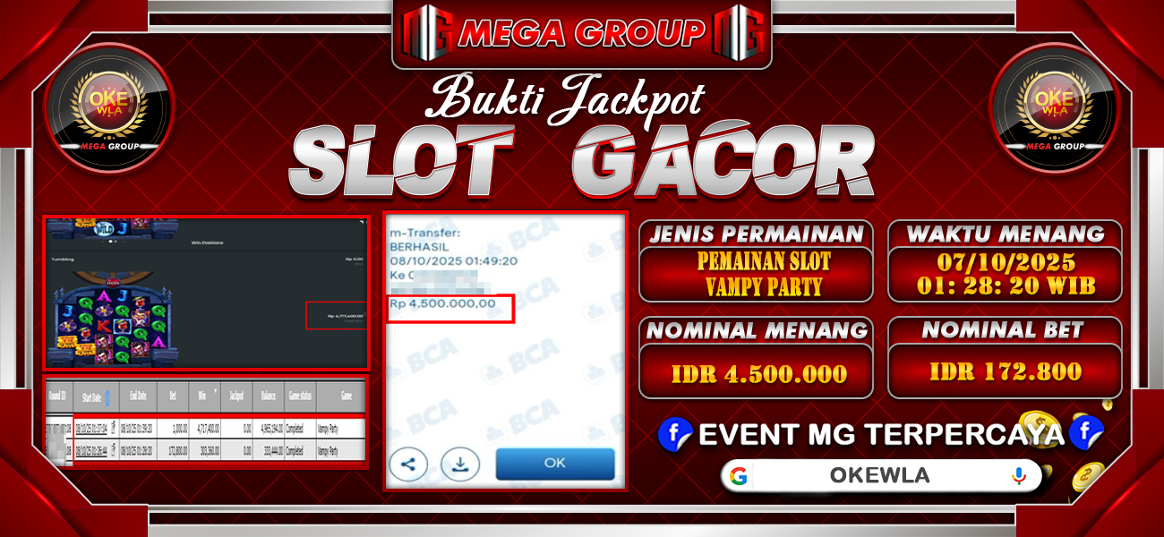 Bukti JP situs Okewla hari Rabu, 08 Oktober 2025