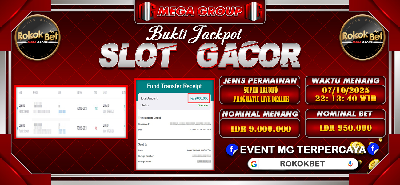 Bukti JP situs Rokokbet hari Rabu, 08 Oktober 2025