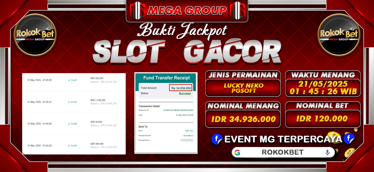 Bukti JP situs Rokokbet hari Rabu, 21 Mei 2025