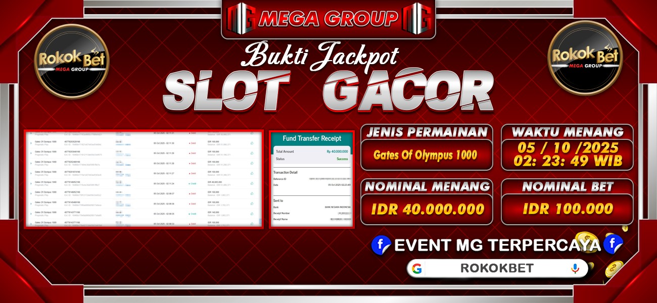 Bukti JP situs Rokokbet hari Minggu, 05 Oktober 2025