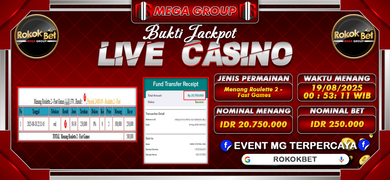 Bukti JP situs Rokokbet hari Selasa, 19 Agustus 2025