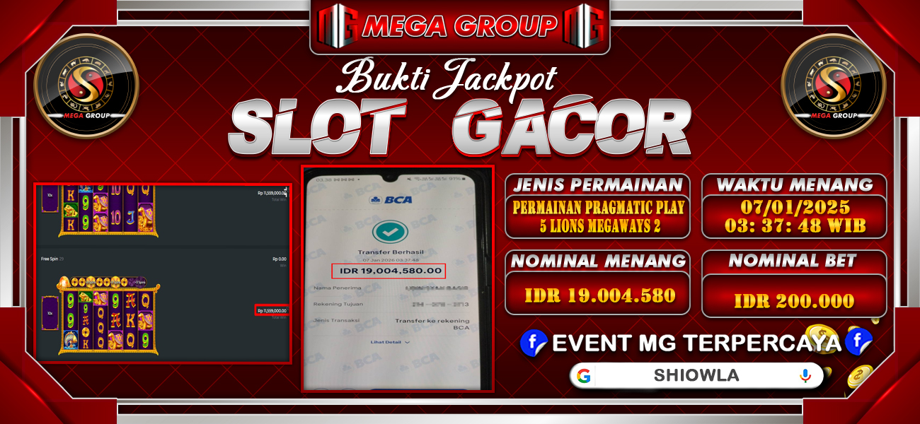 Bukti JP situs Shiowla hari Rabu, 07 Januari 2026