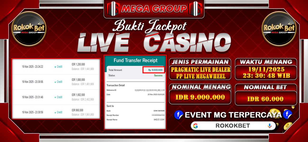 Bukti JP situs Rokokbet hari Kamis, 20 November 2025